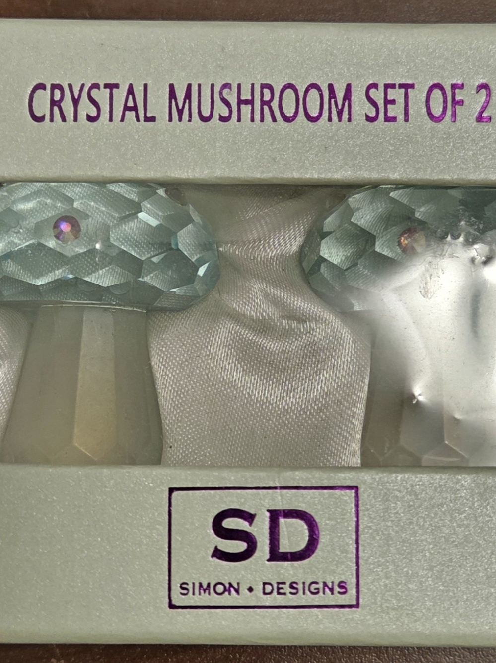 Crystal Mushroom Set in Light Aqua and White